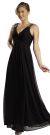 Ruched Twist Knot Bust Long Formal Evening Dress in Black